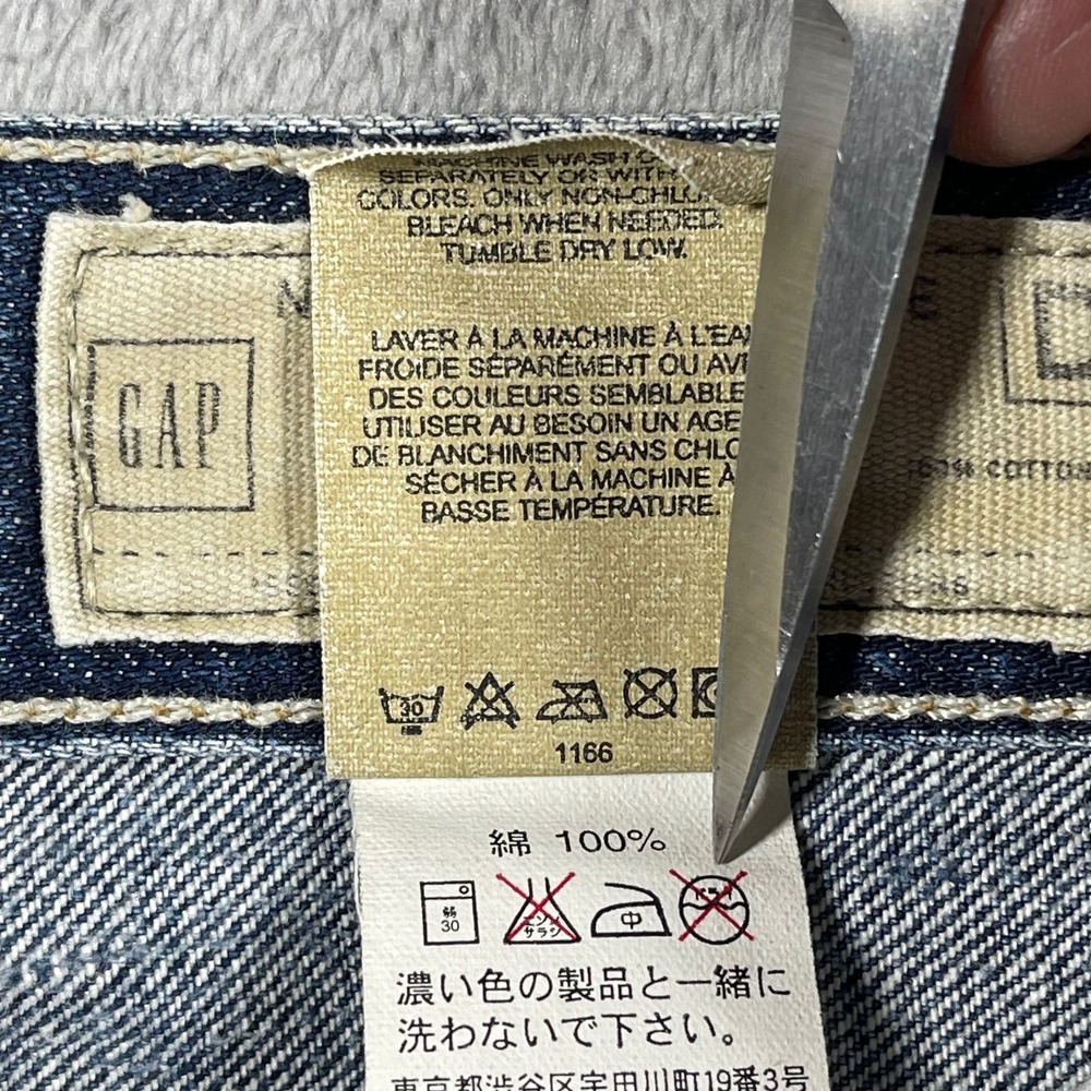 Gap 1969 Jeans Mens 30(29)x32(31) Blue Straight Leg Button Fly Made in USA Denim - Picture 9 of 13
